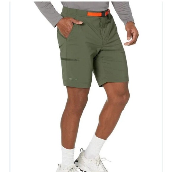 Marmot Shorts Men's 32 Hiking Green Nylon Belted Cargo Arch Rock Pockets - Picture 2 of 8